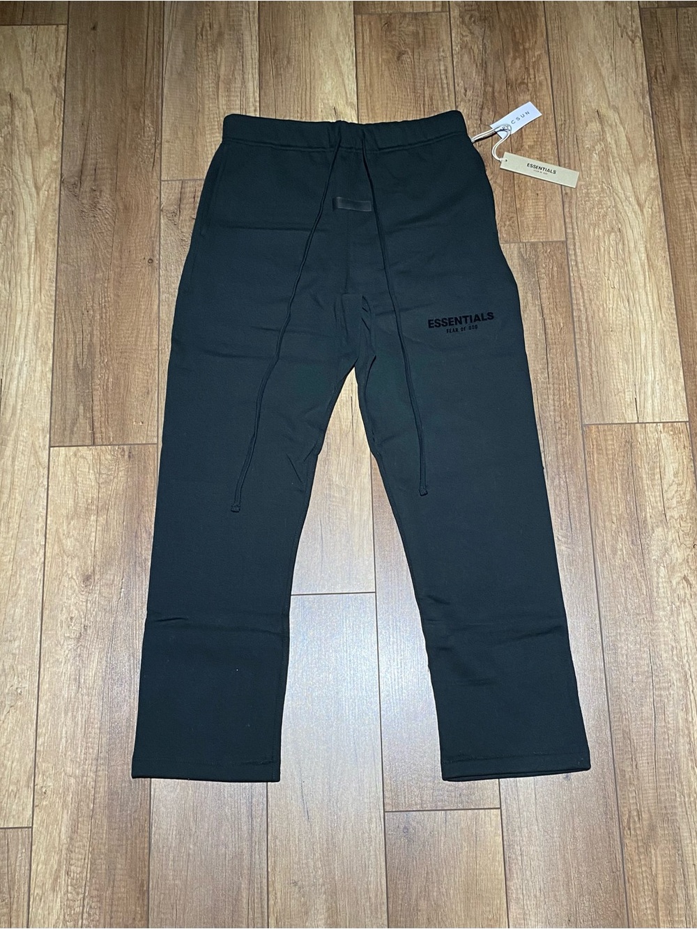 Essentials Fear of God Stretch Limo Black Uncuffed Sweatpants Brand New